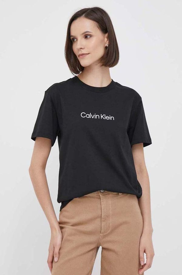 Calvin Klein Bombažna kratka majica Calvin Klein črna barva