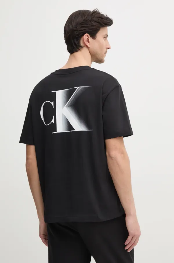 Calvin Klein Jeans Bombažna kratka majica Calvin Klein Jeans moški, črna barva, J30J327475