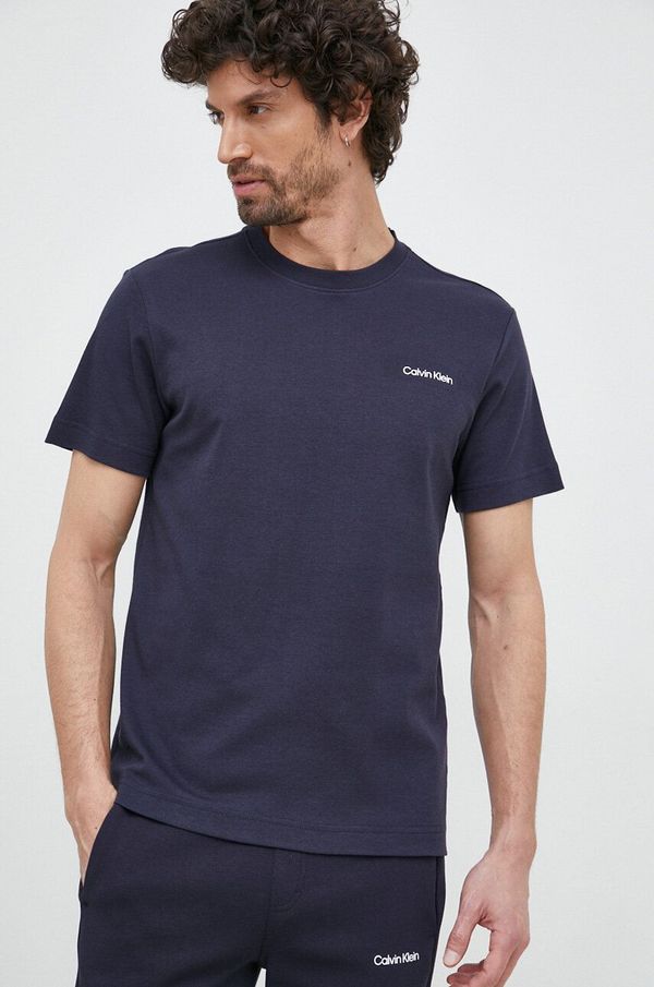Calvin Klein Bombažna kratka majica Calvin Klein mornarsko modra barva
