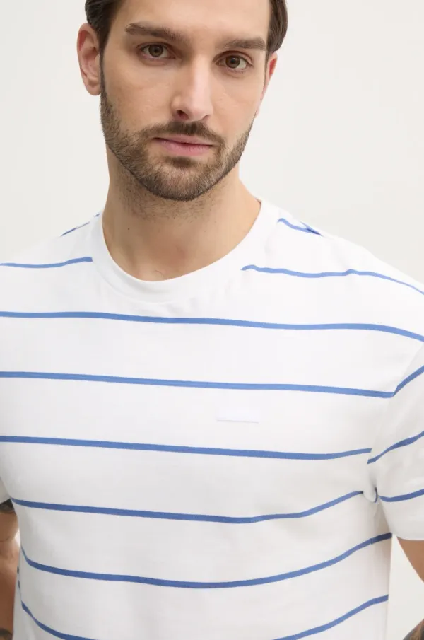 Calvin Klein Bombažna kratka majica Calvin Klein moška, bela barva, K10K114457