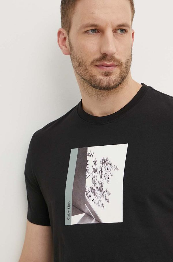 Calvin Klein Bombažna kratka majica Calvin Klein moška, črna barva, K10K113108