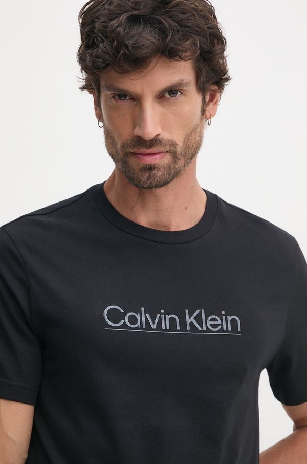 Calvin Klein Bombažna kratka majica Calvin Klein moška, črna barva, K10K113587