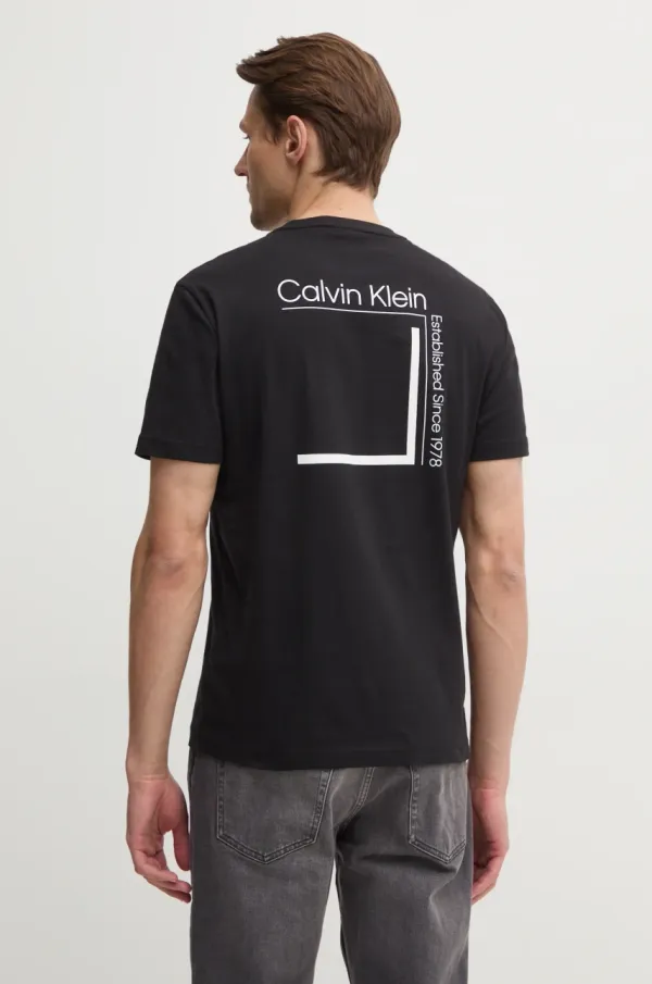 Calvin Klein Bombažna kratka majica Calvin Klein moška, črna barva, K10K114152