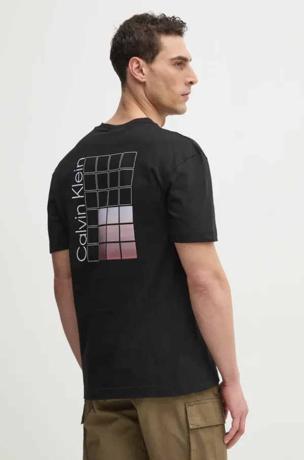 Calvin Klein Bombažna kratka majica Calvin Klein moška, črna barva, K10K114164