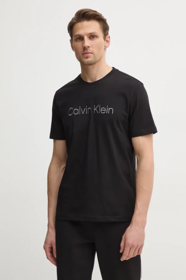 Calvin Klein Bombažna kratka majica Calvin Klein moška, črna barva, K10K114169