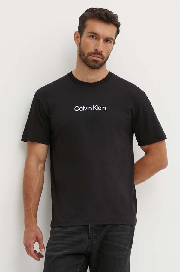 Calvin Klein Bombažna kratka majica Calvin Klein moški, črna barva