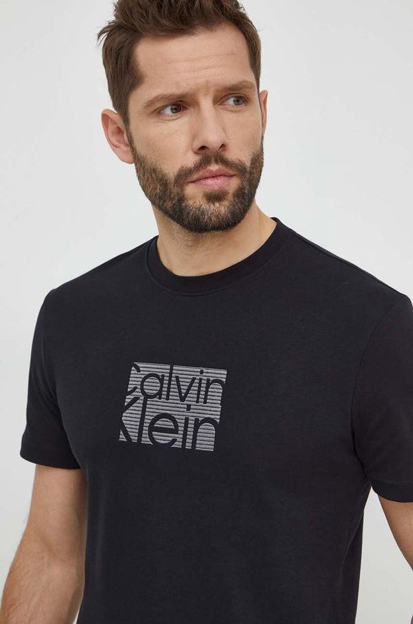 Calvin Klein Bombažna kratka majica Calvin Klein moški, črna barva