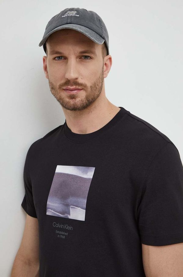Calvin Klein Bombažna kratka majica Calvin Klein moški, črna barva