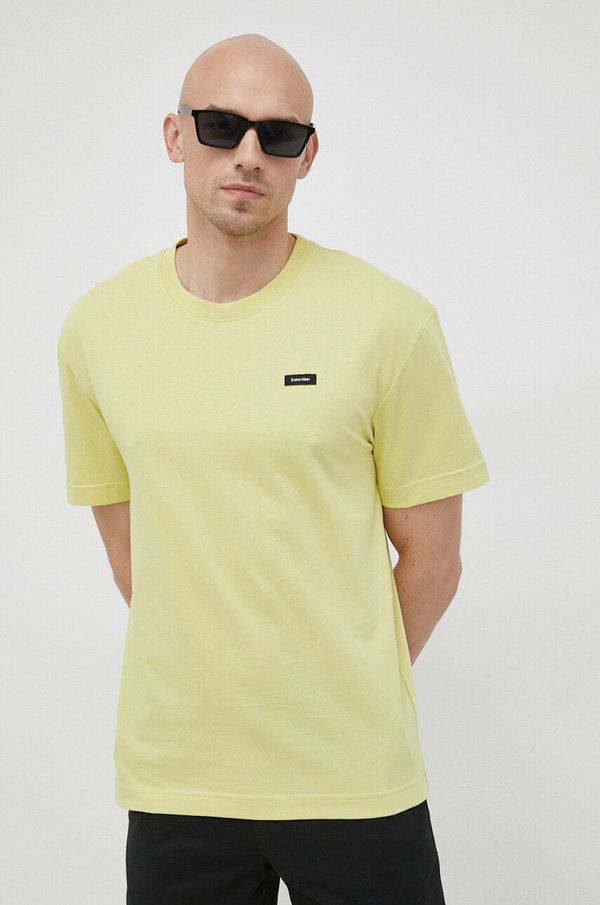 Calvin Klein Bombažna kratka majica Calvin Klein zelena barva