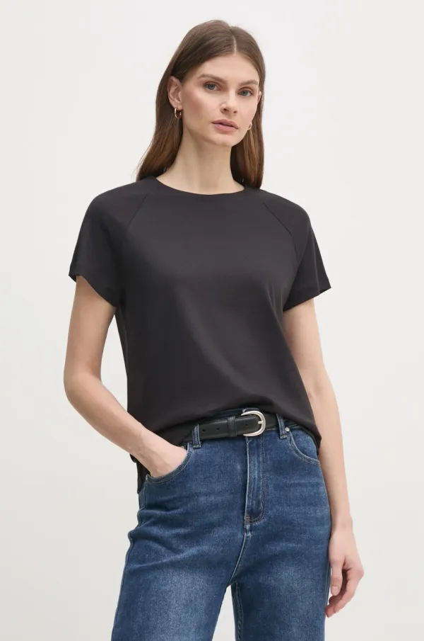 Calvin Klein Bombažna kratka majica Calvin Klein ženska, črna barva, K20K208399