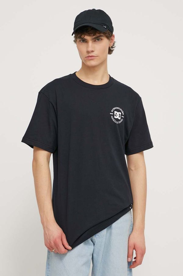 DC Bombažna kratka majica DC moški, črna barva