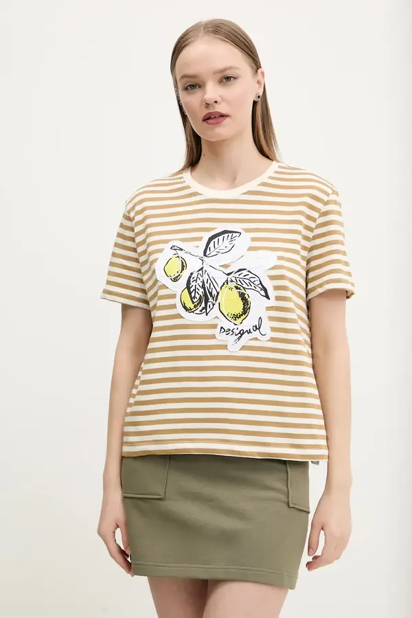Desigual Bombažna kratka majica Desigual LEMON