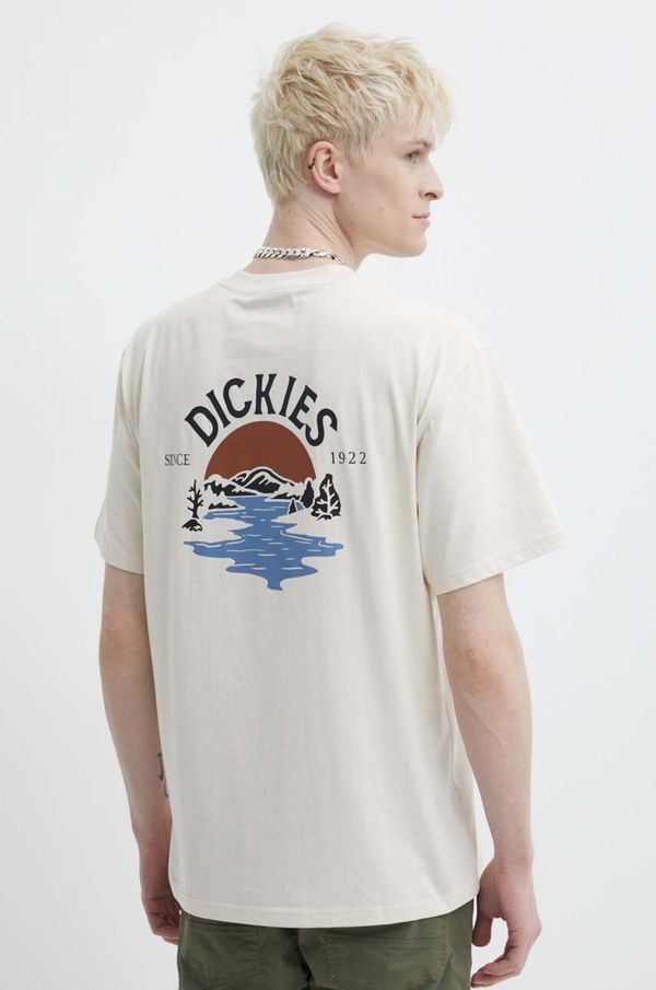 Dickies Bombažna kratka majica Dickies BEACH TEE SS moška, bež barva, DK0A4YRD