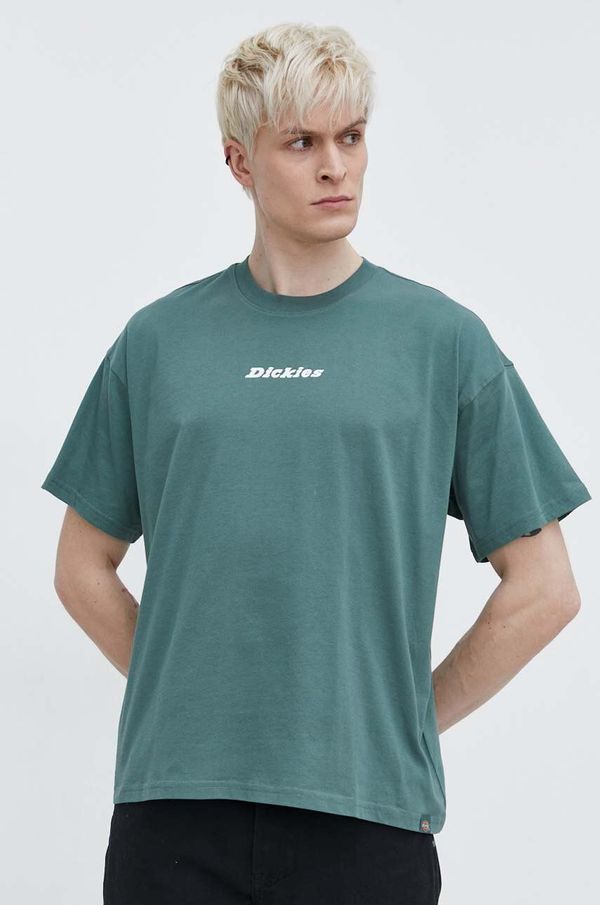 Dickies Bombažna kratka majica Dickies ENTERPRISE TEE SS moška, zelena barva, DK0A4YRN