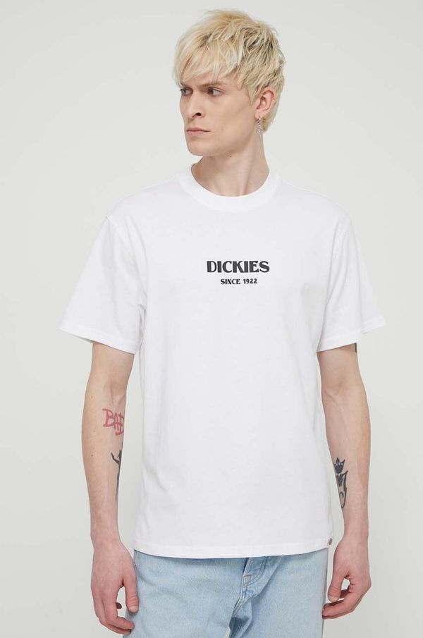 Dickies Bombažna kratka majica Dickies MAX MEADOWS TEE SS moška, bela barva, DK0A4YRL