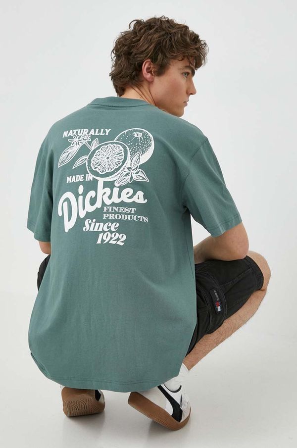 Dickies Bombažna kratka majica Dickies RAVEN TEE SS moška, zelena barva, DK0A4YYM