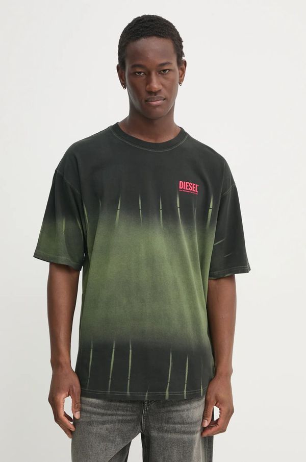 Diesel Bombažna kratka majica Diesel T-BOXT-R3 T-SHIRT moška, zelena barva, A16121.0SLBQ