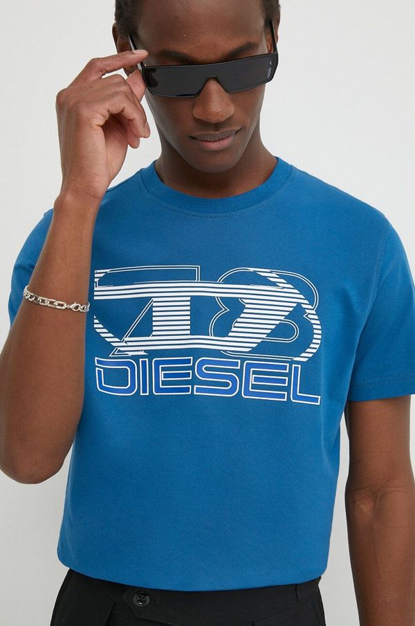 Diesel Bombažna kratka majica Diesel T-DIEGOR-K74 moška, A12502.0GRAI