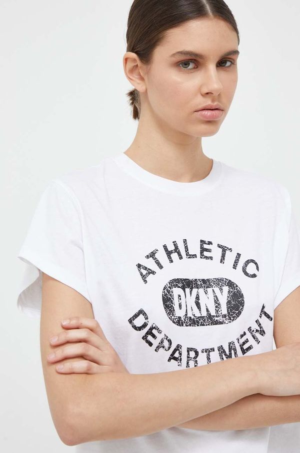 DKNY Bombažna kratka majica Dkny bela barva