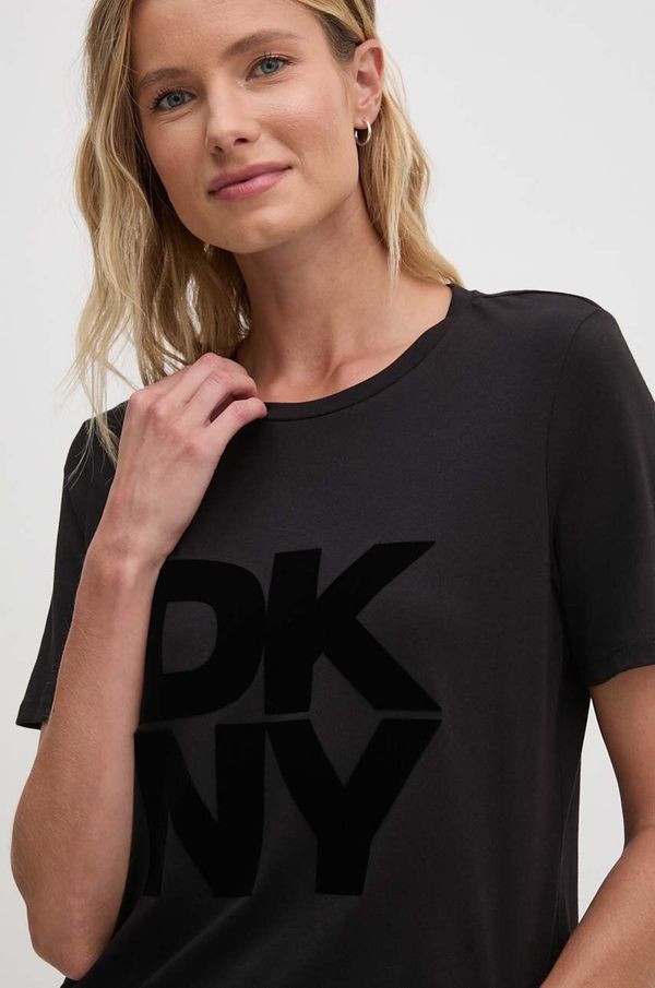 DKNY Bombažna kratka majica Dkny ženska, črna barva, D2G4A221