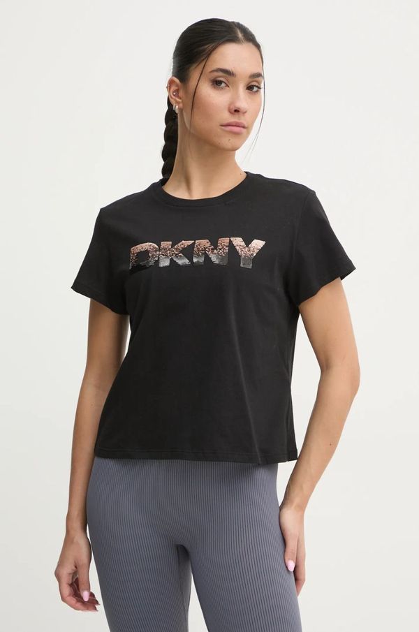 DKNY Bombažna kratka majica Dkny ženska, črna barva, DP4T1035