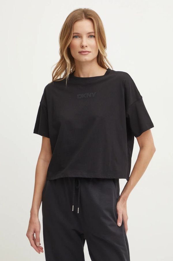 DKNY Bombažna kratka majica Dkny ženska, črna barva, DP4T1070