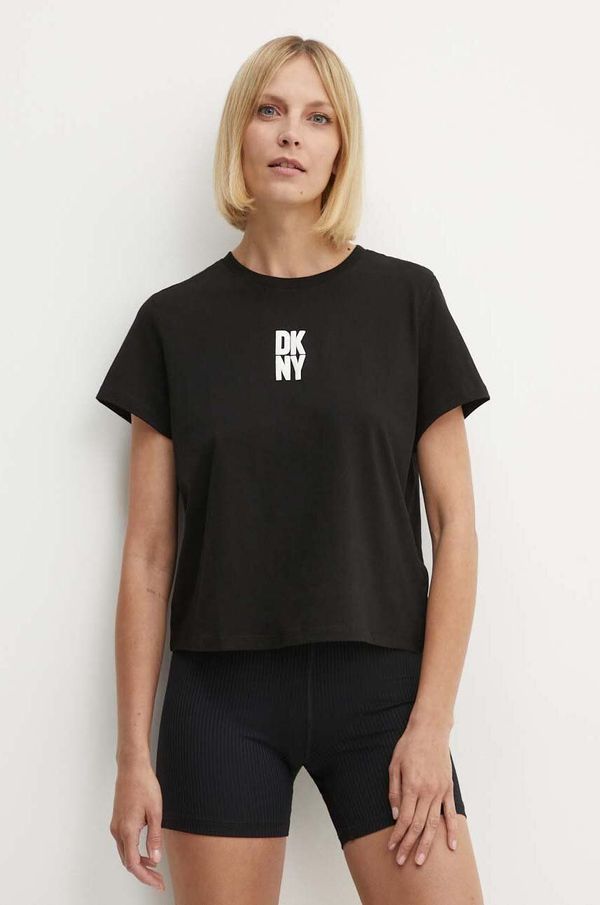 DKNY Bombažna kratka majica Dkny ženska, črna barva, DP4T9699