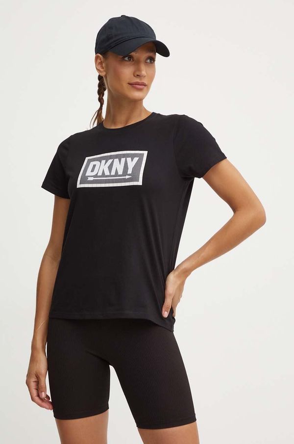 DKNY Bombažna kratka majica Dkny ženska, črna barva, DP4T9724