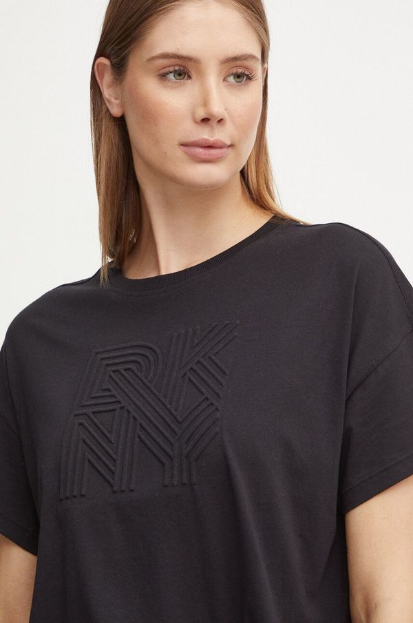 DKNY Bombažna kratka majica Dkny ženska, črna barva, DP4T9851