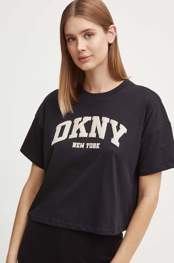 DKNY Bombažna kratka majica Dkny ženska, črna barva, DP4T9945