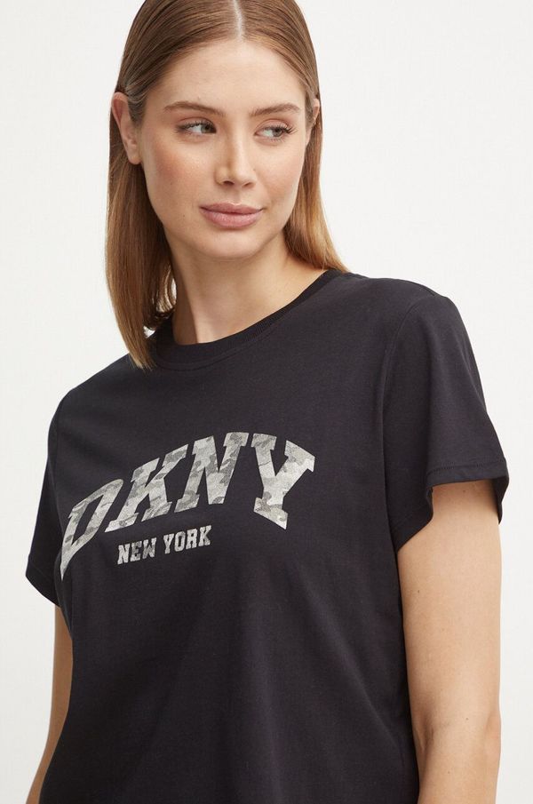 DKNY Bombažna kratka majica Dkny ženska, črna barva, DP4T9991