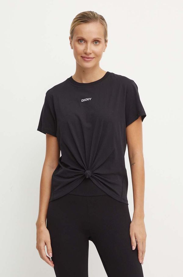 DKNY Bombažna kratka majica Dkny ženska, črna barva, DP4T9994