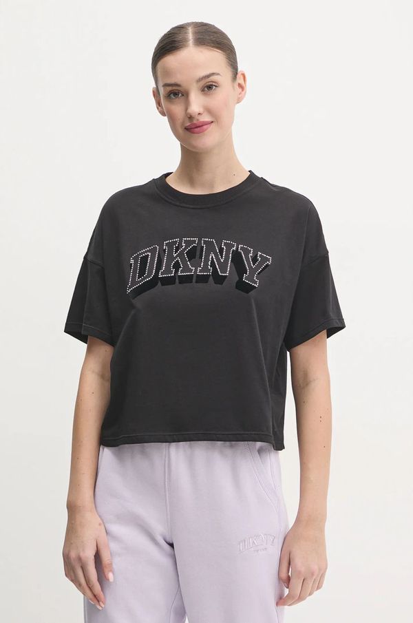 DKNY Bombažna kratka majica Dkny ženska, črna barva, DP5T1119
