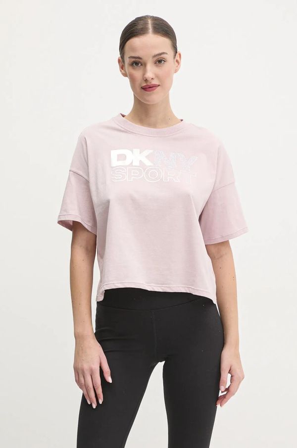 DKNY Bombažna kratka majica Dkny ženska, roza barva, DP5T1121