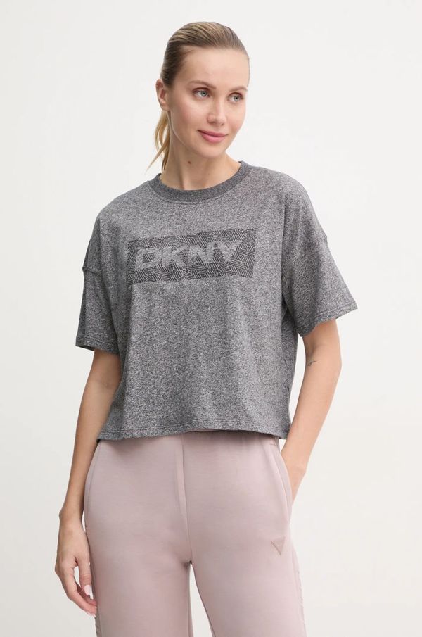 DKNY Bombažna kratka majica Dkny ženska, siva barva, DP4T1040