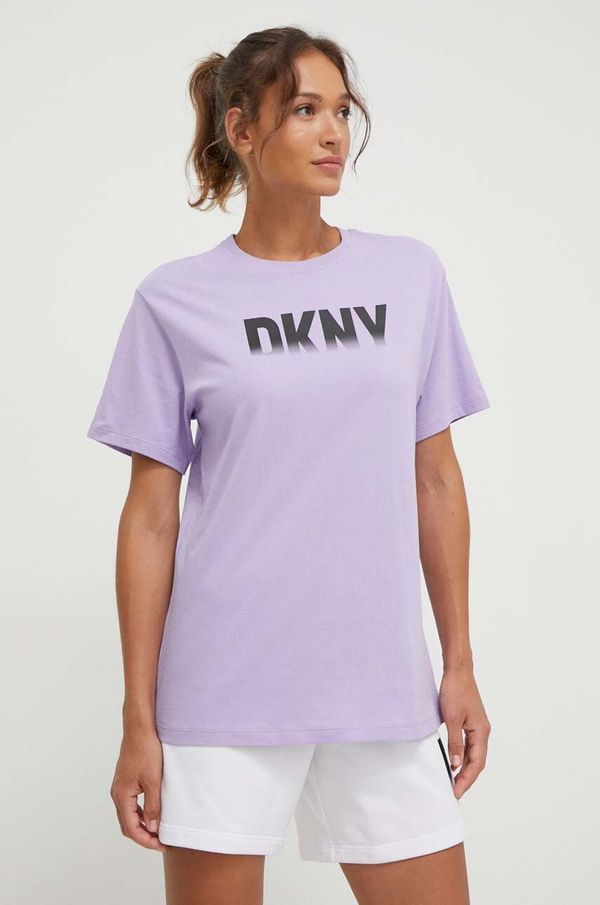 DKNY Bombažna kratka majica Dkny ženski, vijolična barva