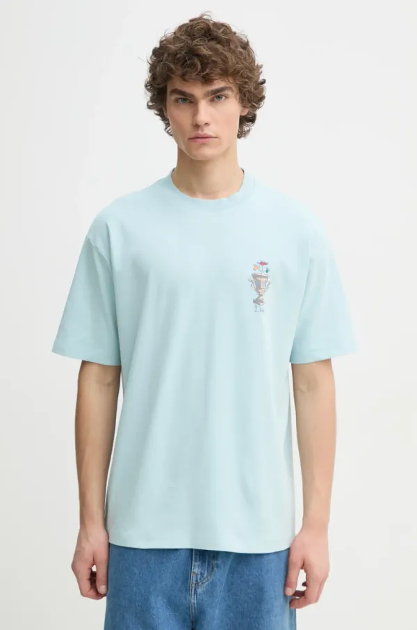 Drôle de Monsieur Bombažna kratka majica Drôle de Monsieur Le T-Shirt Vase moška, F-TS225-CO002-LBE