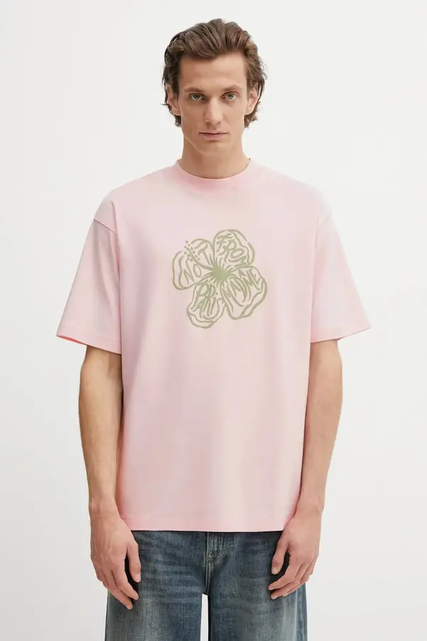 Drôle de Monsieur Bombažna kratka majica Drôle de Monsieur Slogan Hibiscus