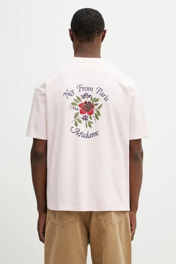 Drôle de Monsieur Bombažna kratka majica Drôle de Monsieur Slogan Rose