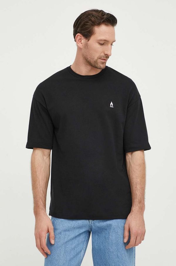 Drykorn Bombažna kratka majica Drykorn moški, črna barva
