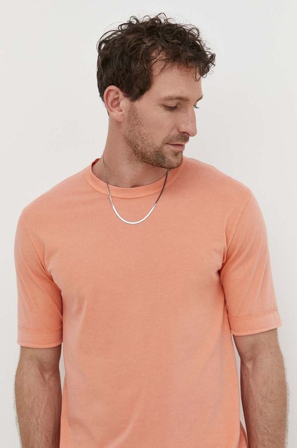 Drykorn Bombažna kratka majica Drykorn moški, oranžna barva