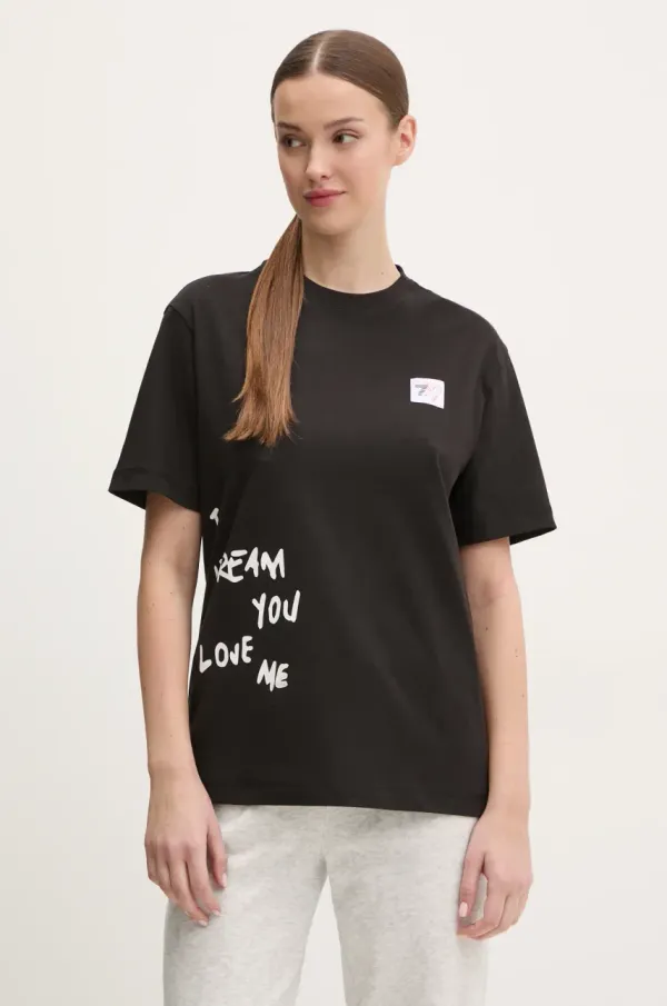 EA7 Emporio Armani Bombažna kratka majica EA7 Emporio Armani ženska, črna barva, AF13243.7X000032