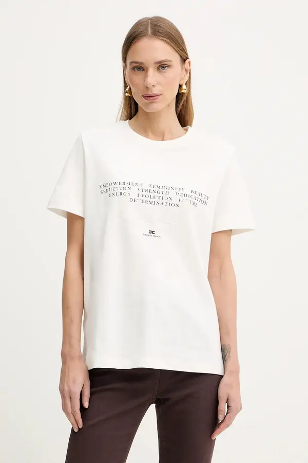 Elisabetta Franchi Bombažna kratka majica Elisabetta Franchi