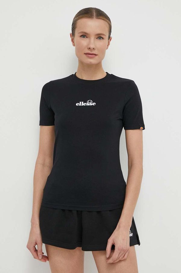 Ellesse Bombažna kratka majica Ellesse Beckana Tee ženska, črna barva, SGP16458