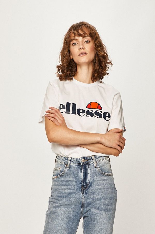 Ellesse Bombažna kratka majica Ellesse bela barva