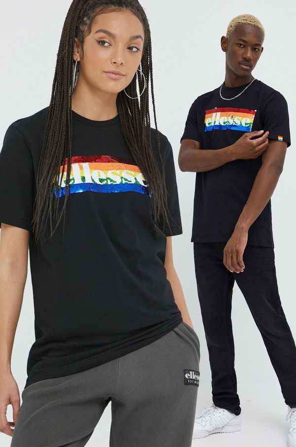 Ellesse Bombažna kratka majica Ellesse Rainbow Pack črna barva