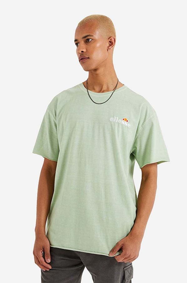 Ellesse Bombažna kratka majica Ellesse zelena barva