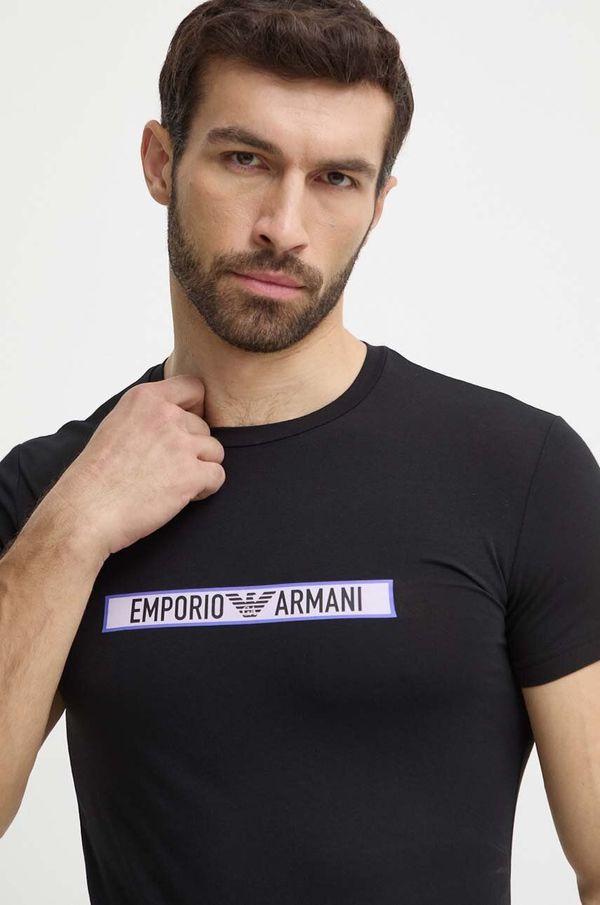 Emporio Armani Underwear Bombažna kratka majica Emporio Armani Underwear črna barva, 111035 4R517