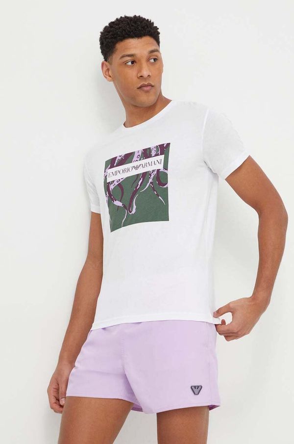 Emporio Armani Underwear Bombažna kratka majica Emporio Armani Underwear moška, bela barva 211818 4R469