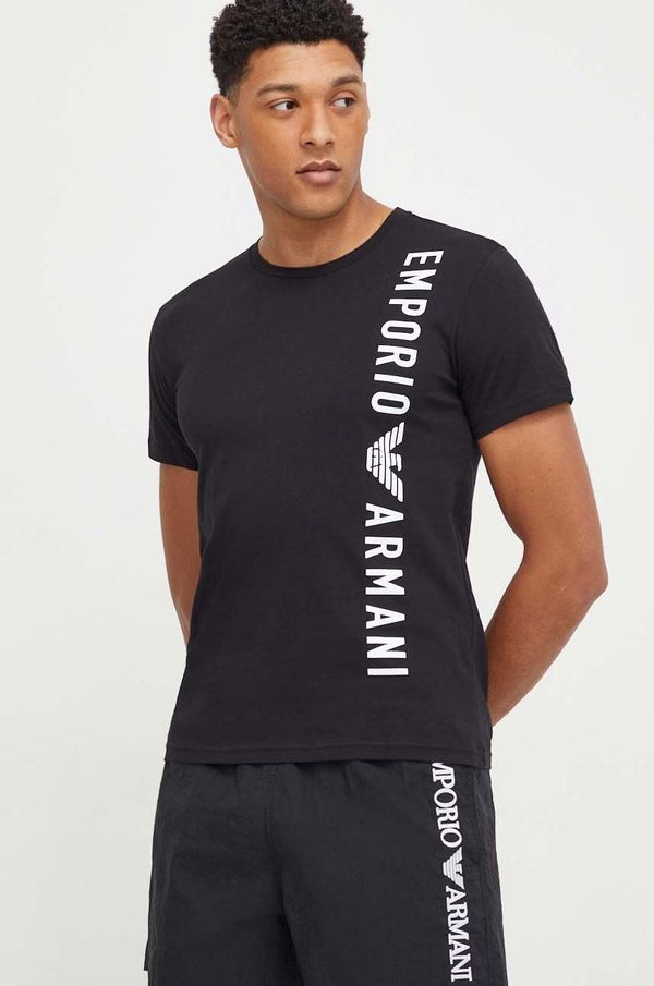 Emporio Armani Underwear Bombažna kratka majica Emporio Armani Underwear moška, črna barva 211818 4R479